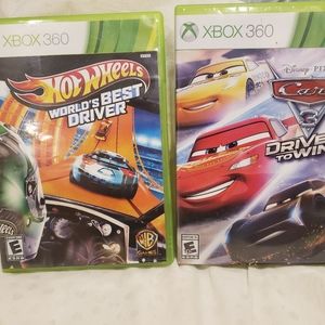 Lot of 2 Xbox 360 Games Hot Wheels World's Best Driver Cars 3 Drive to Win